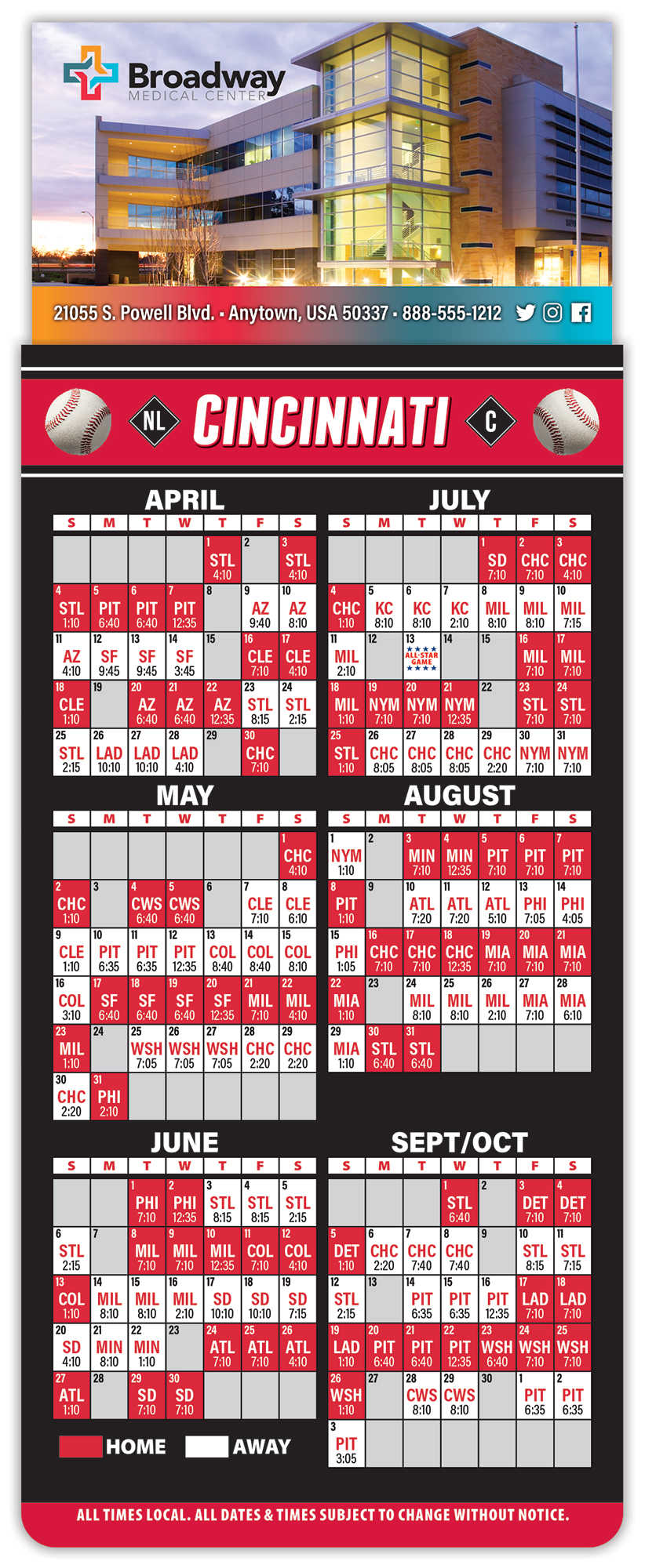 Magna-Card Business Card Magnet - Baseball Schedules (3.5 x 9) 1