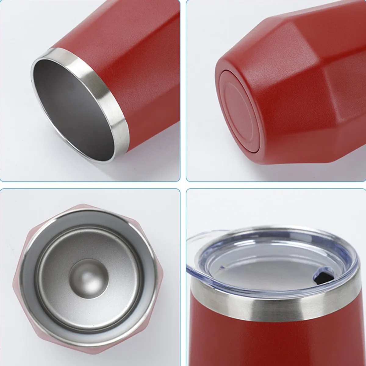 Octagonal Stainless Steel Vacuum Eggshell Thermos Cup 4