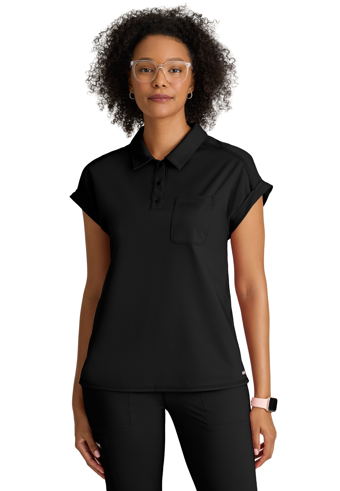 Grey's Anatomy Knit Stretch - Women's One-Pocket Snap Placket Renew Scrub Top 13