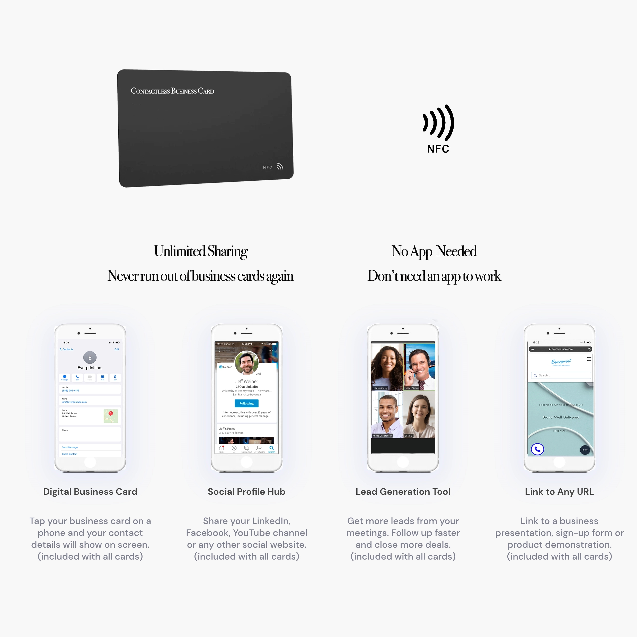 Mr.Tap NFC Wood Digital Business Card, Social Media Card 4