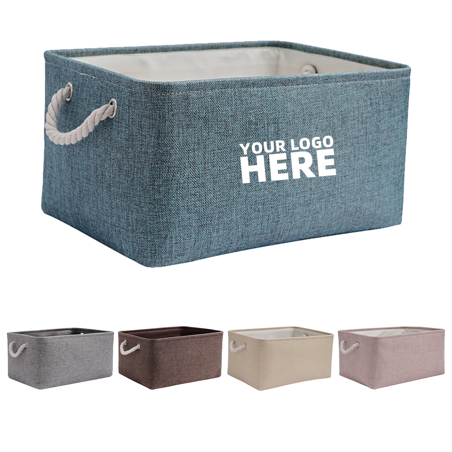 Foldable Storage Basket With Rope Handle 2