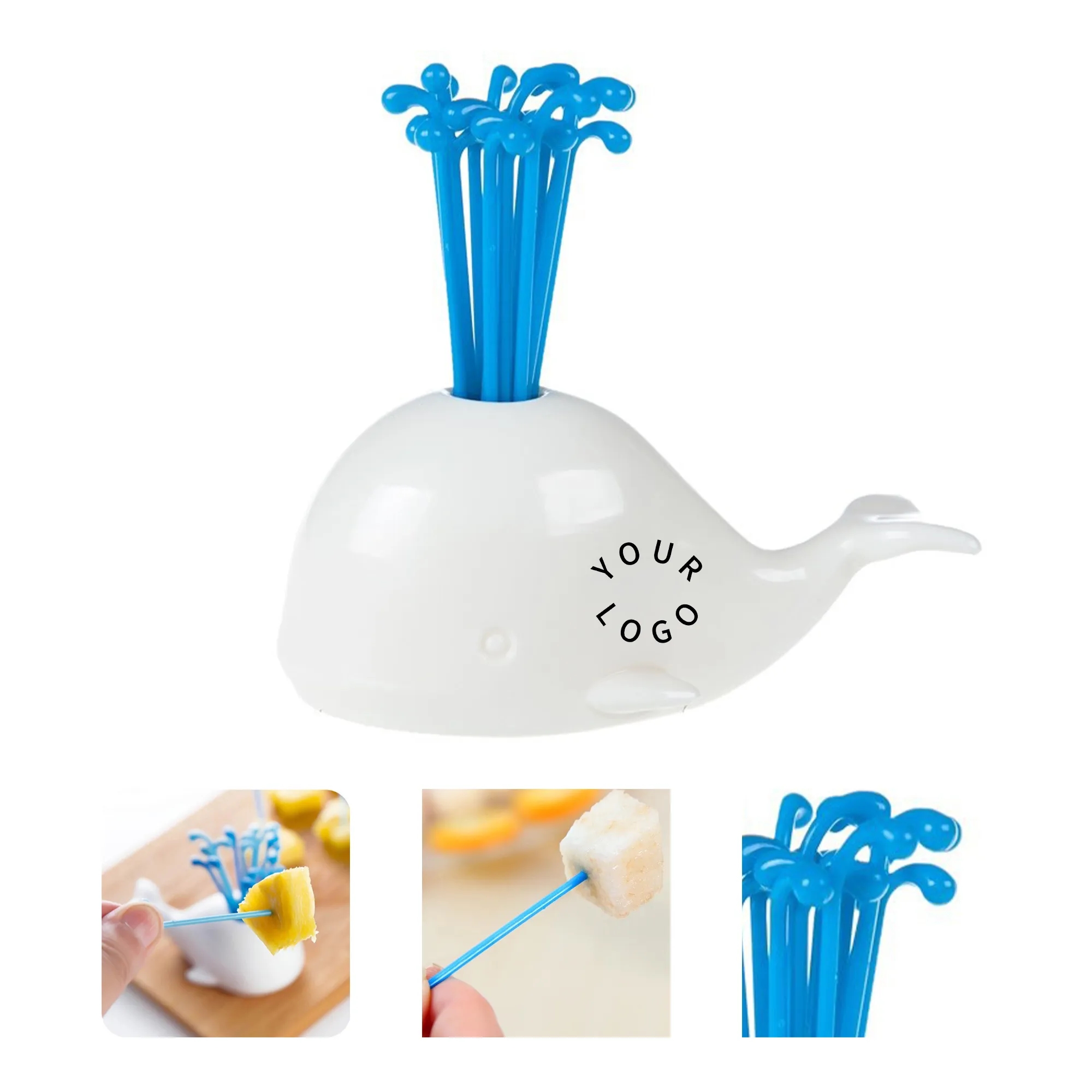 ABS Whale-Shaped Fruit Fork Set 2
