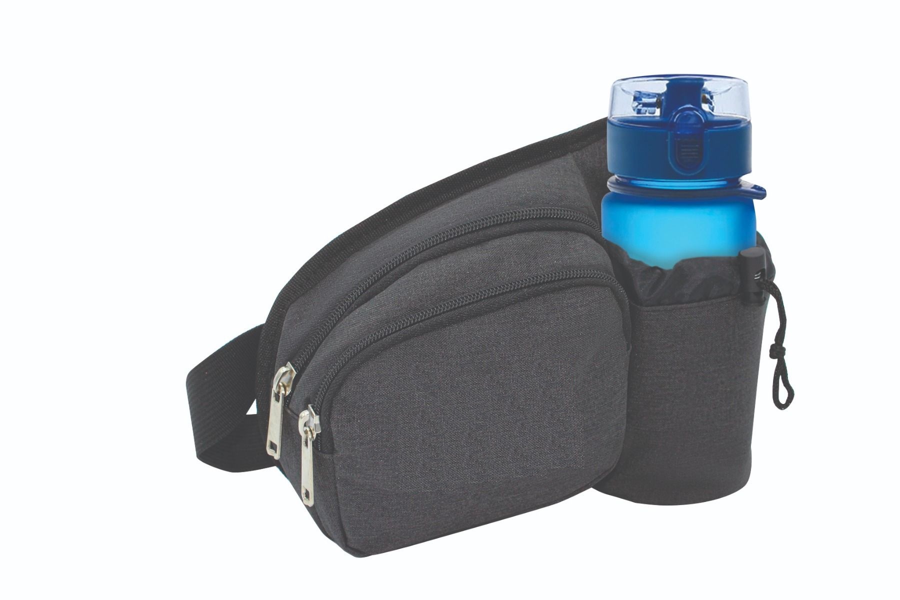 Heather Multi Pocket Fanny Pack with Bottle Holder 4