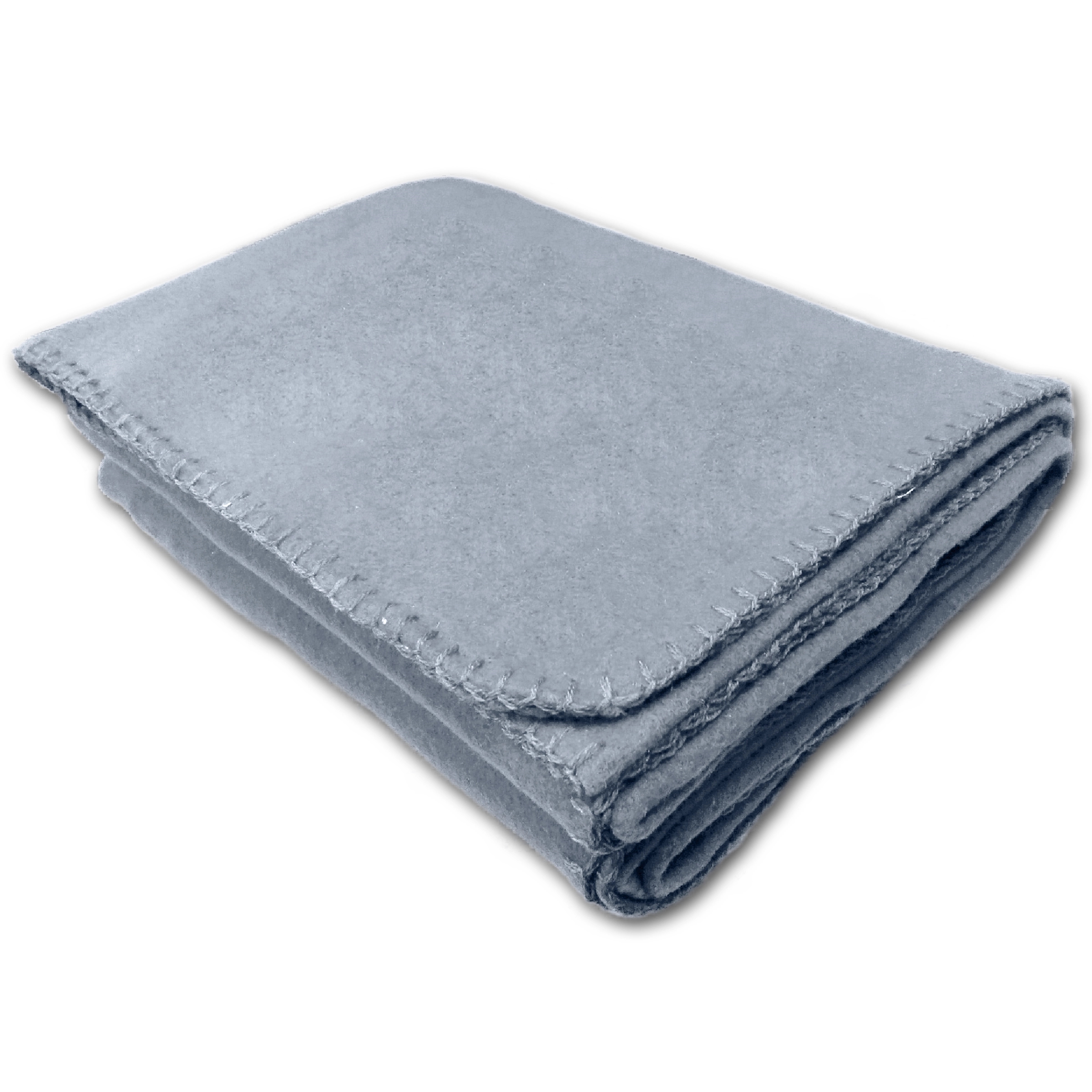 50" x 60" Fleece Whipstitch Blanket - Gray 1