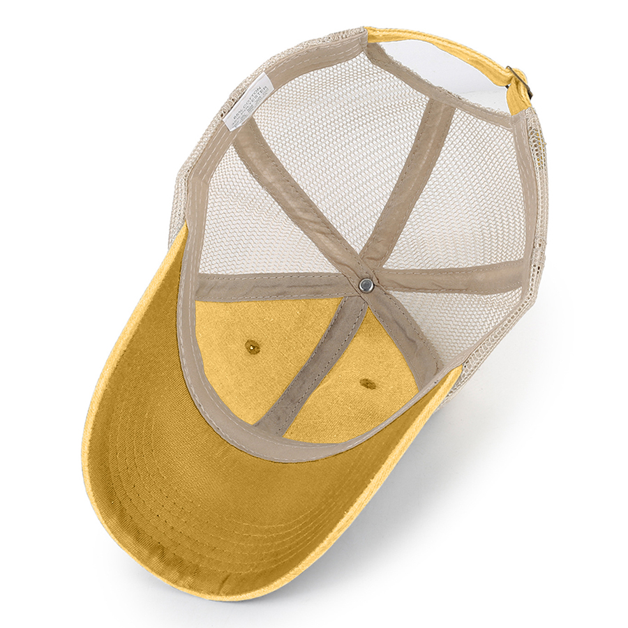 Stock 2-Tone Washed Cotton 6-Panel Trucker Cap 23