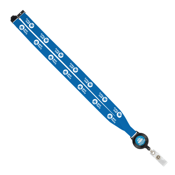IMPORT 3/4" Polyester Lanyard with Retractable Badge Reel and IPH7 back of neck convenience release. 191