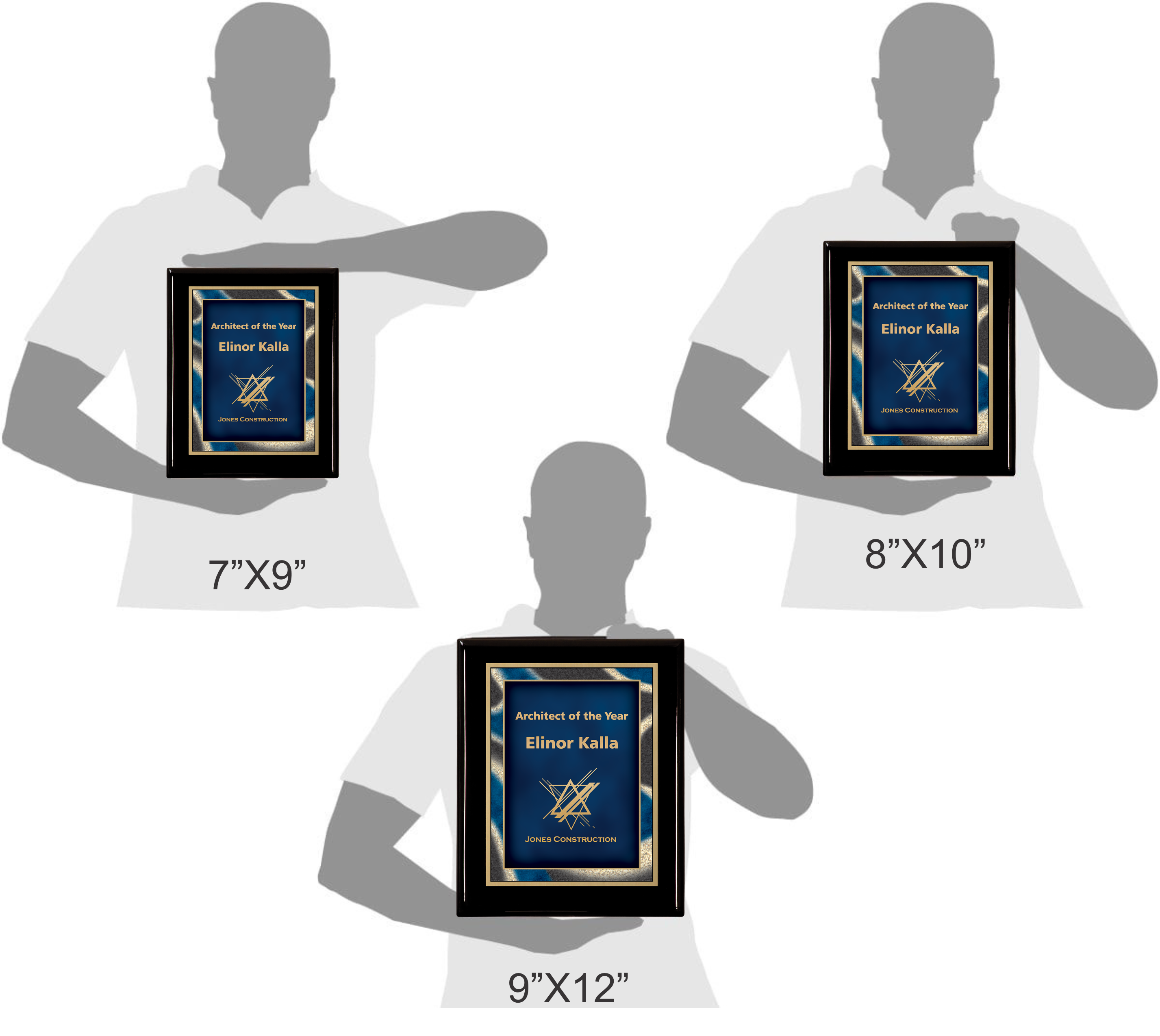 Premium Black Piano Finish Plaque with Blue Artist Plate 2