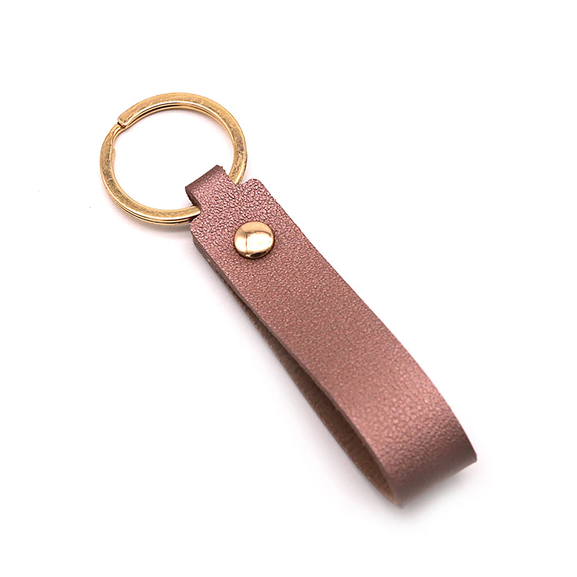 Classic Leather Keychain with Metal Ring and Custom Logo 14