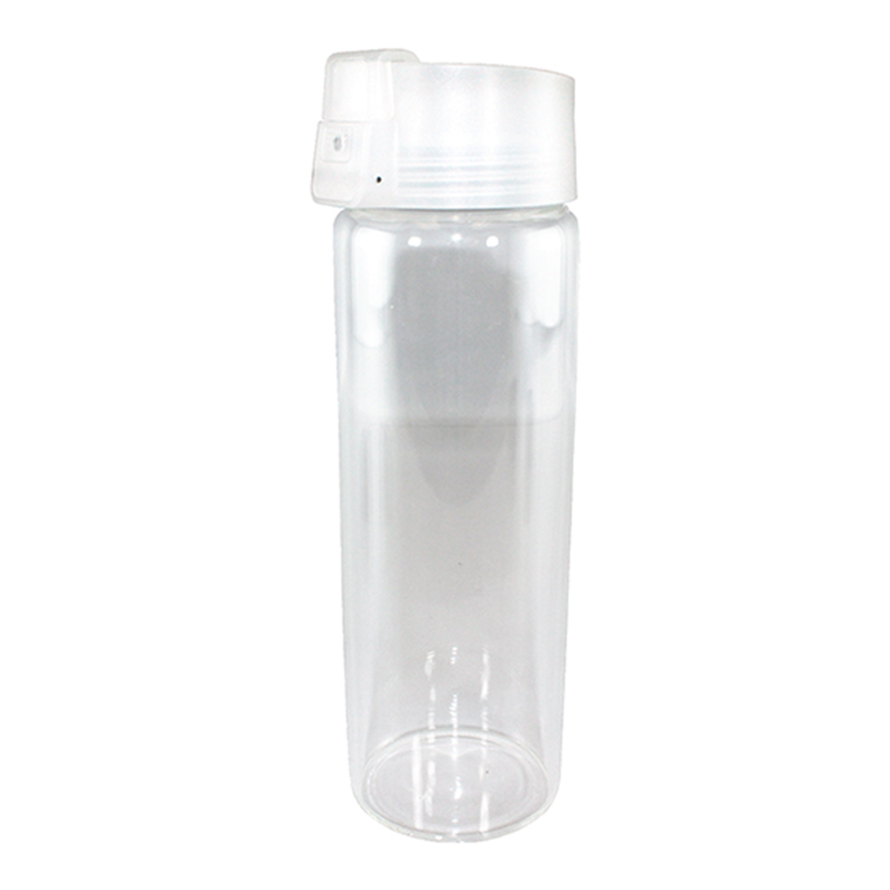 20 oz. Durable Clear Glass Bottle with Flip Top Lid 2