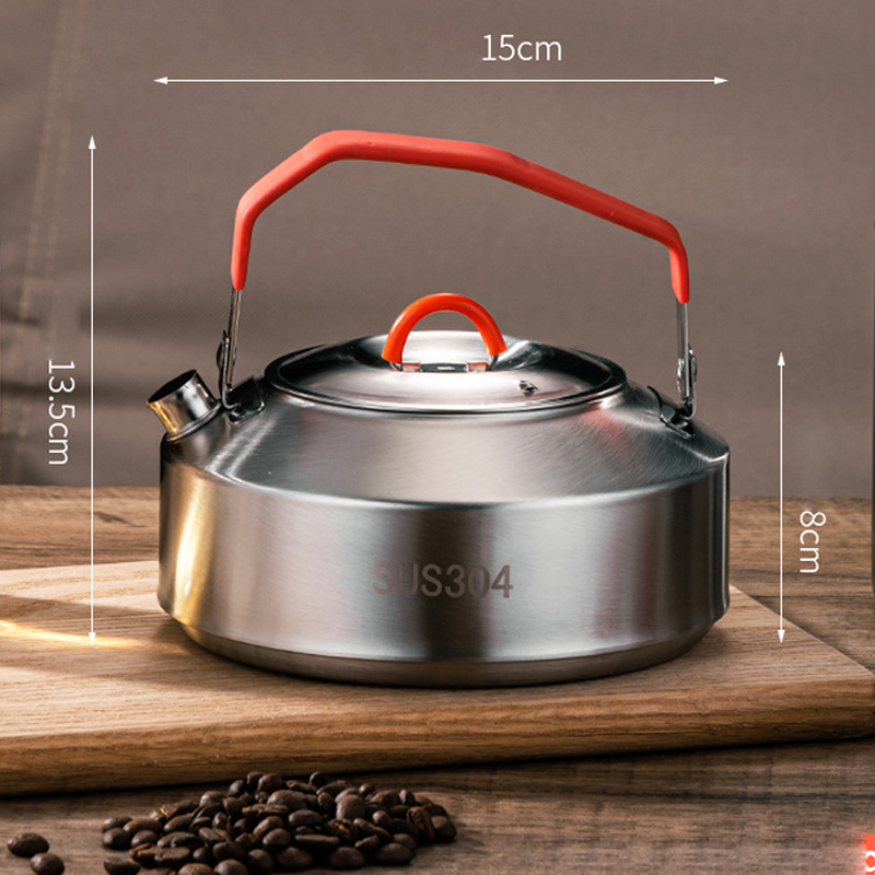 304 stainless steel outdoor kettle portable tea camping picnic food grade open flame mini kettle 3