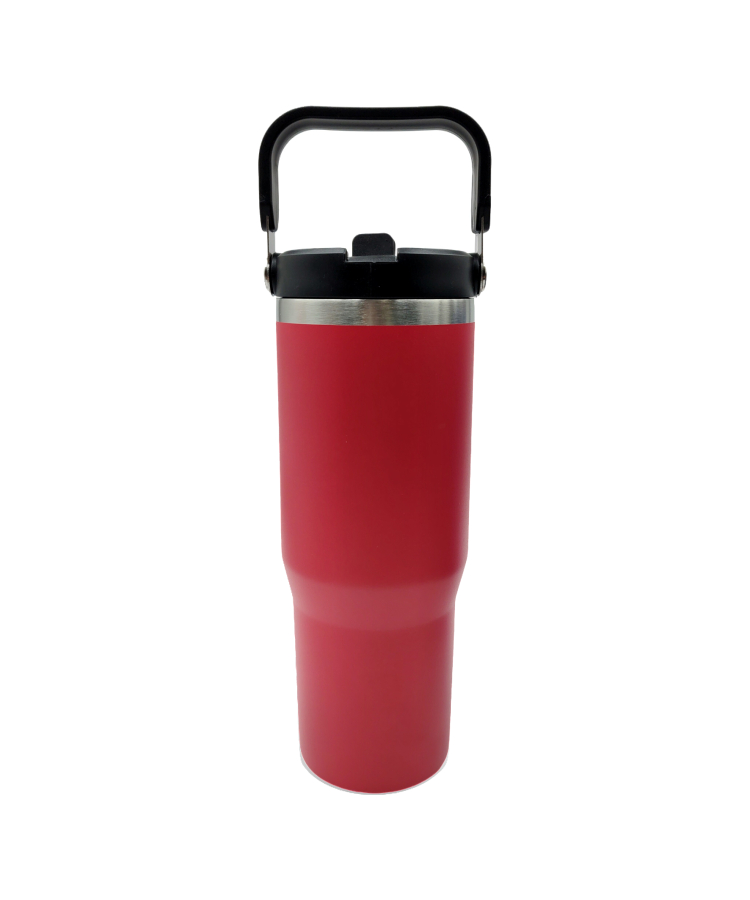 30oz. Stainless Steel Insulated Mug w/ Handle & Straw 7