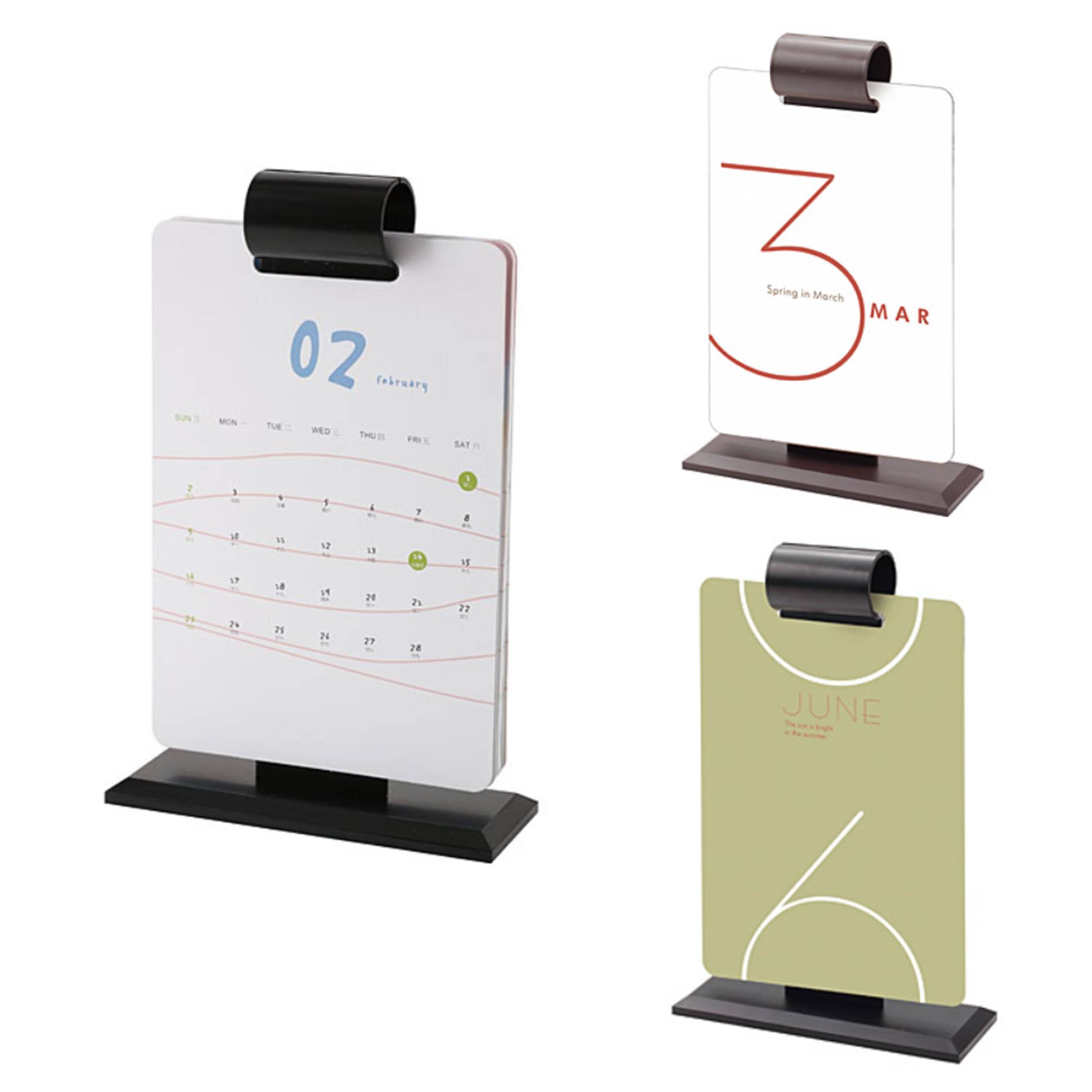Plastic Stand Up Monthly Desktop Vertical Calendar 3