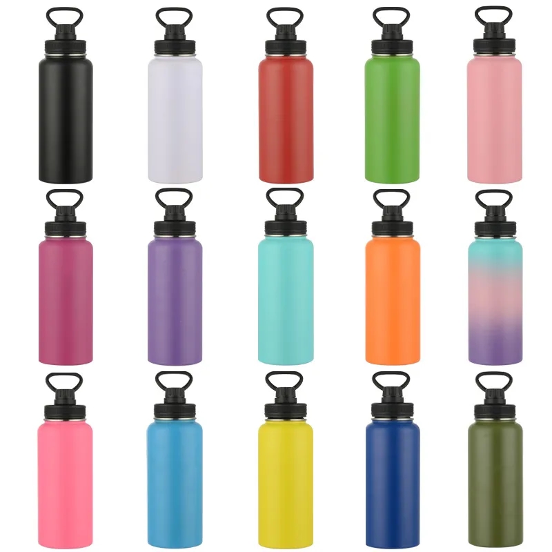 Multi Lids Stainless Steel Bottle 12/16/18/22/25/32/40 Oz 11