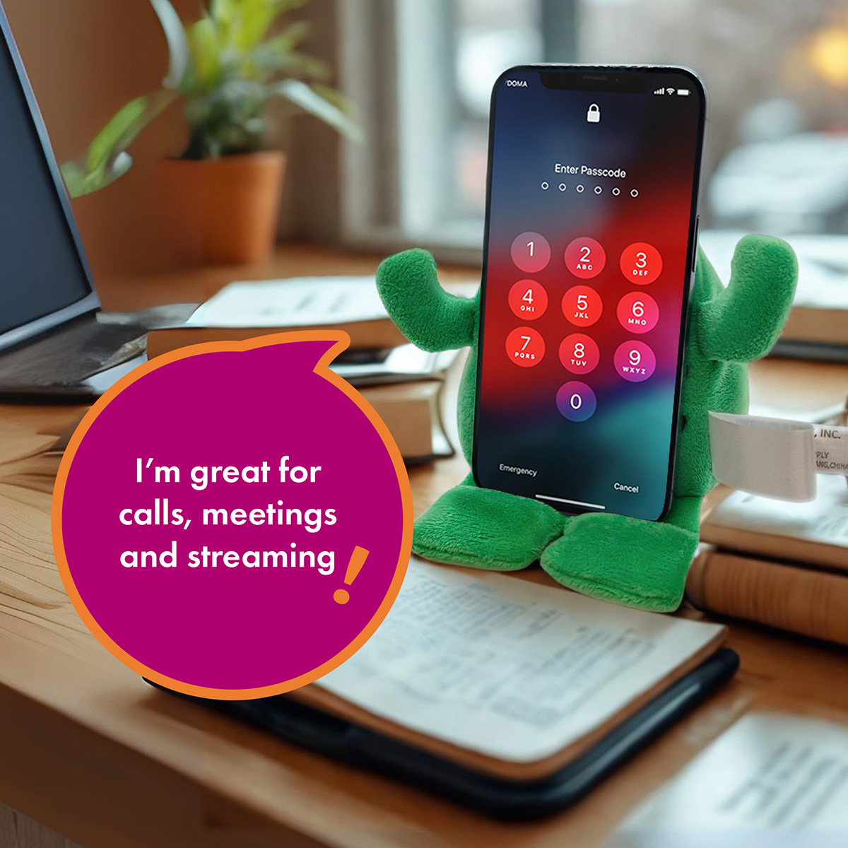 Phone Pals™ Weighted Plush Phone Holder - Cactus 8