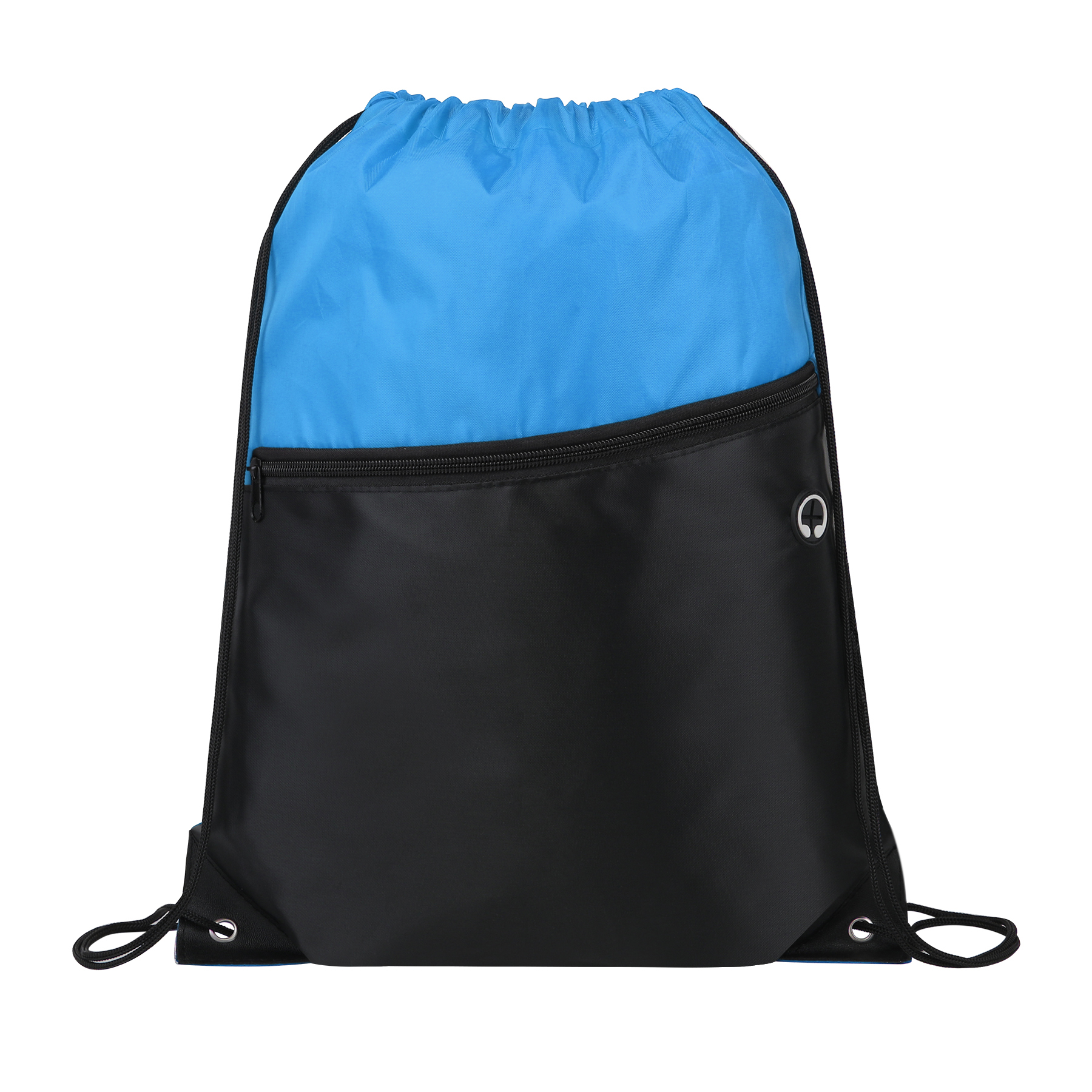 Two-Tone Drawstring Backpack With Front Zipper 9