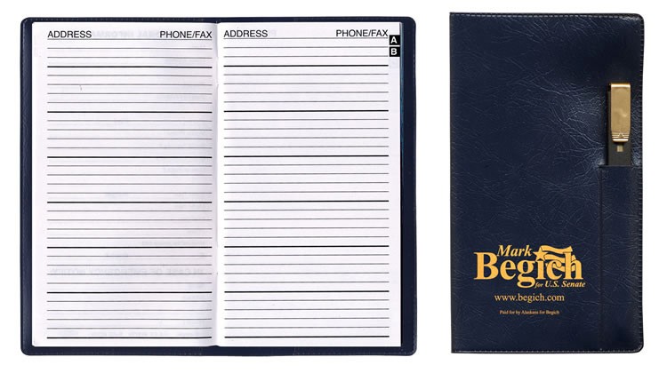 Executive Vinyl Cover Address Book with Pen 3