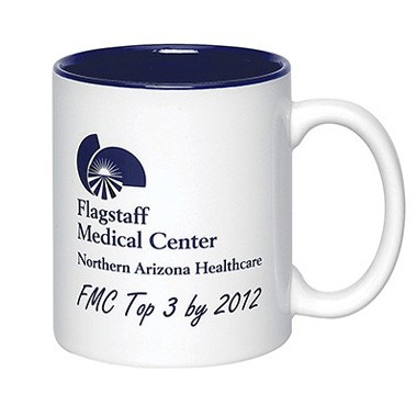 Full Color Photo Sublimated Ceramic Mug 11oz., C Shaped Handle, 2 tone 2