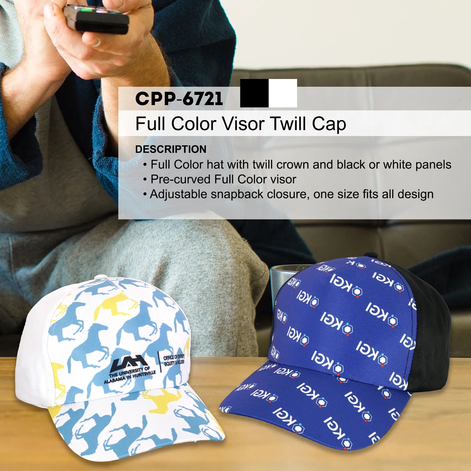FULL COLOR VISOR TWILL CAP 2