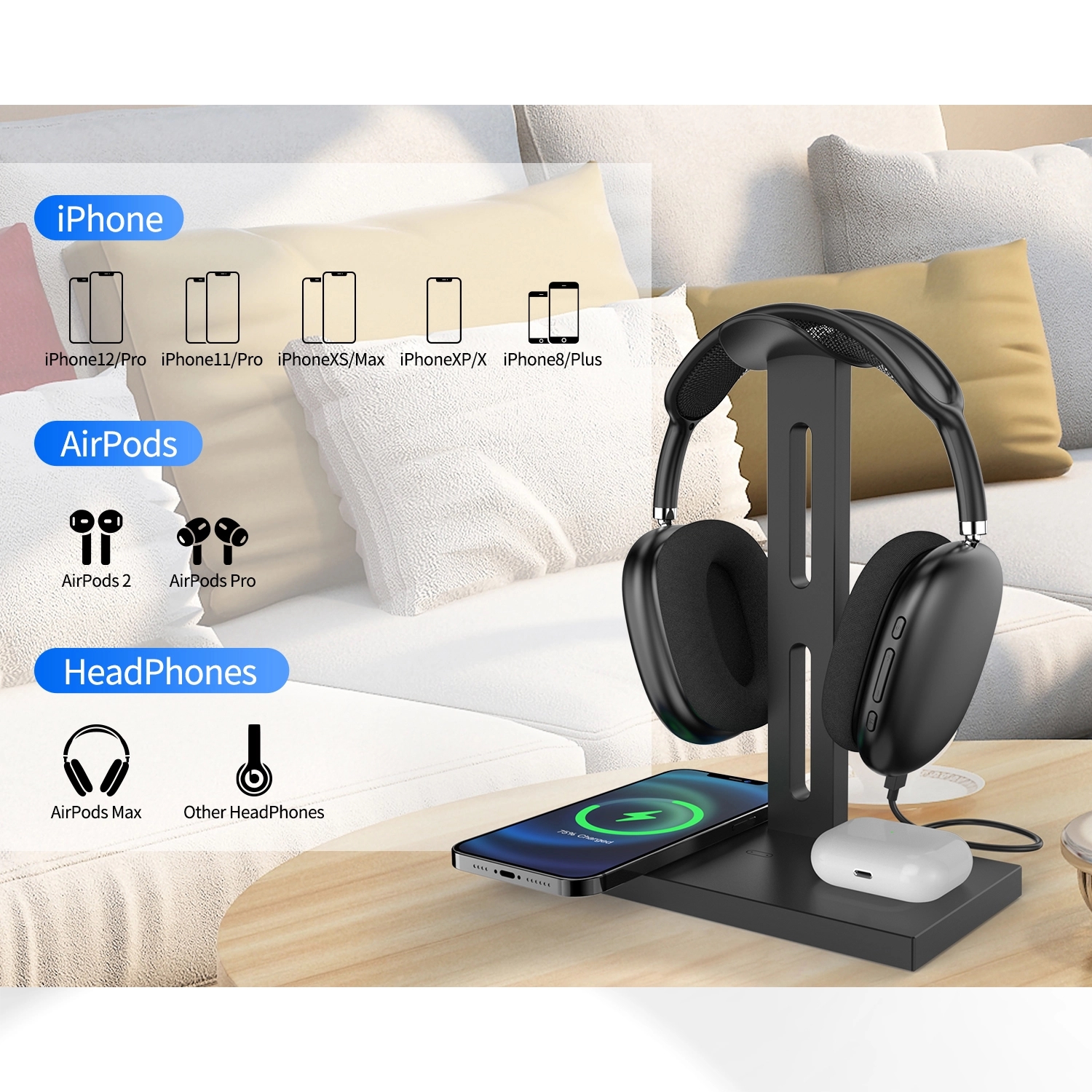 Wireless Charger 3 In 1 Fast Charging Station 3