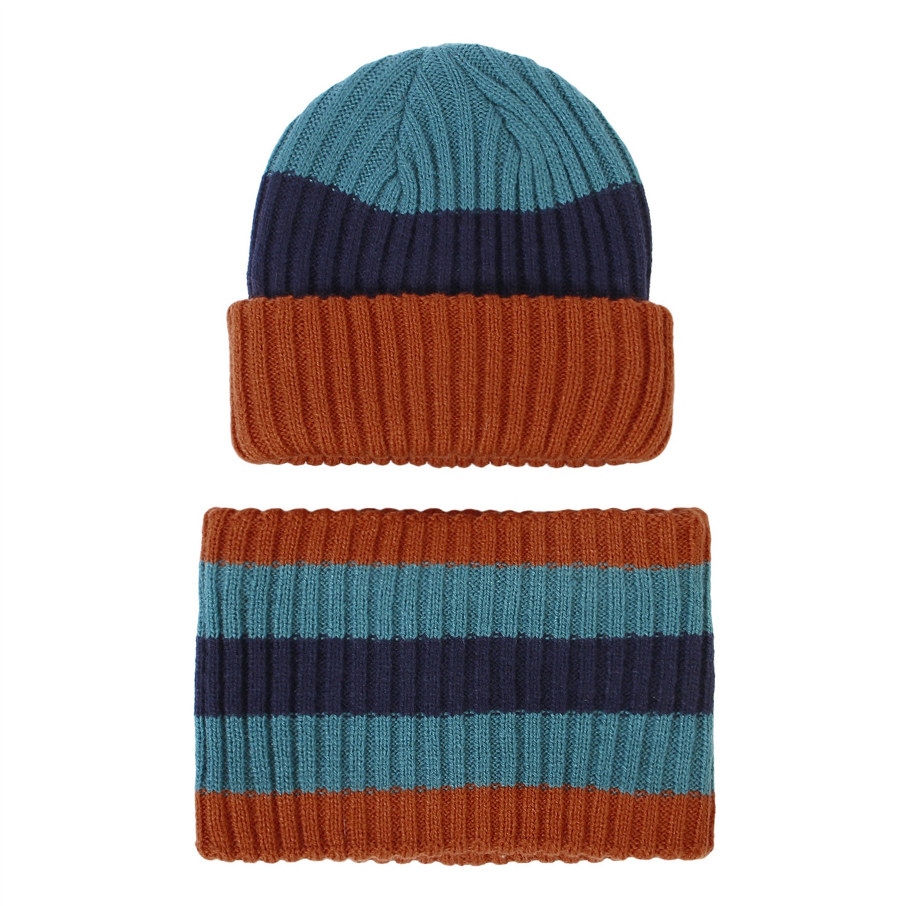 2PCS Kids Knit Beanie Hat and Neck Gaiter Set 1