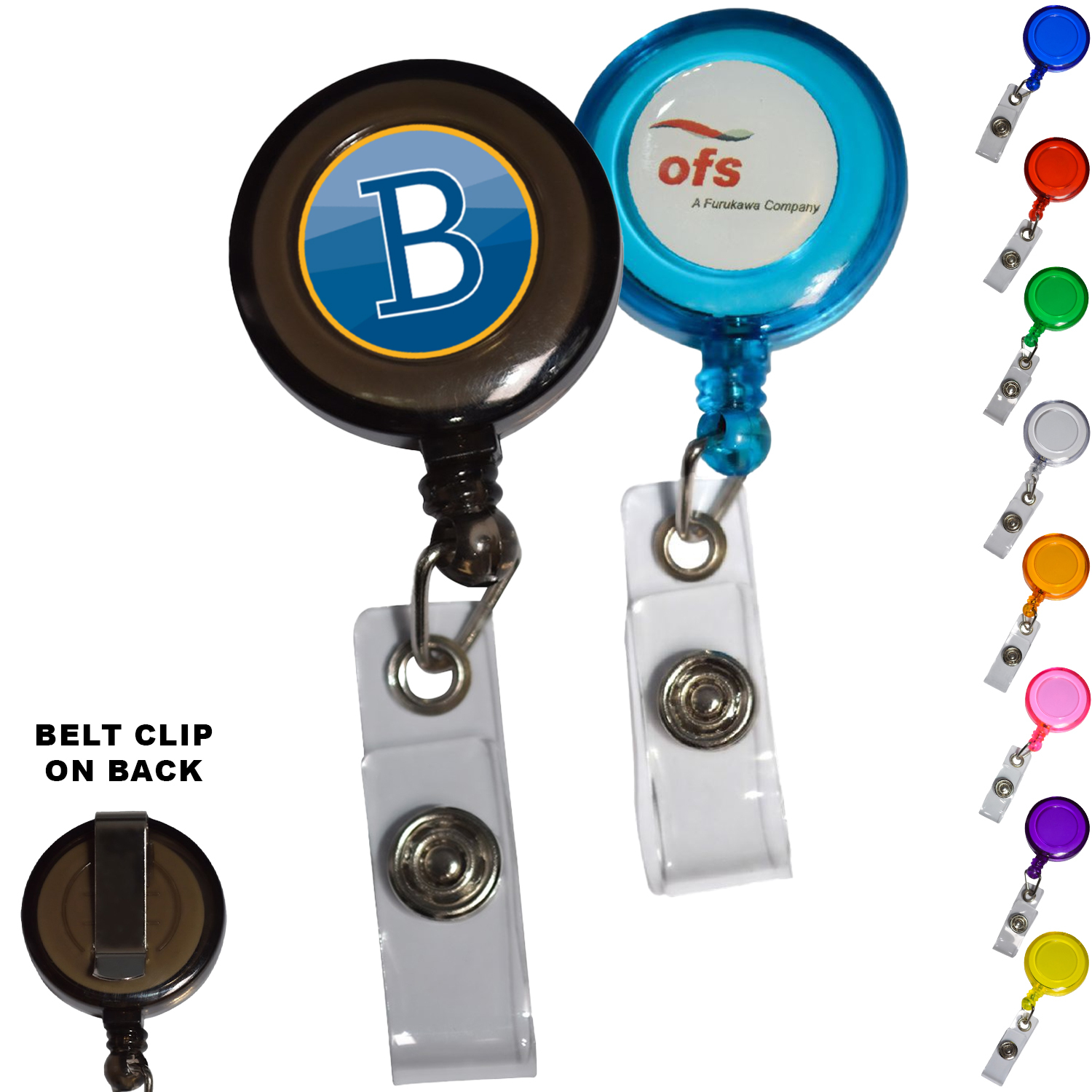 Round Badge Reel Holder Transparent w/ Paper 3