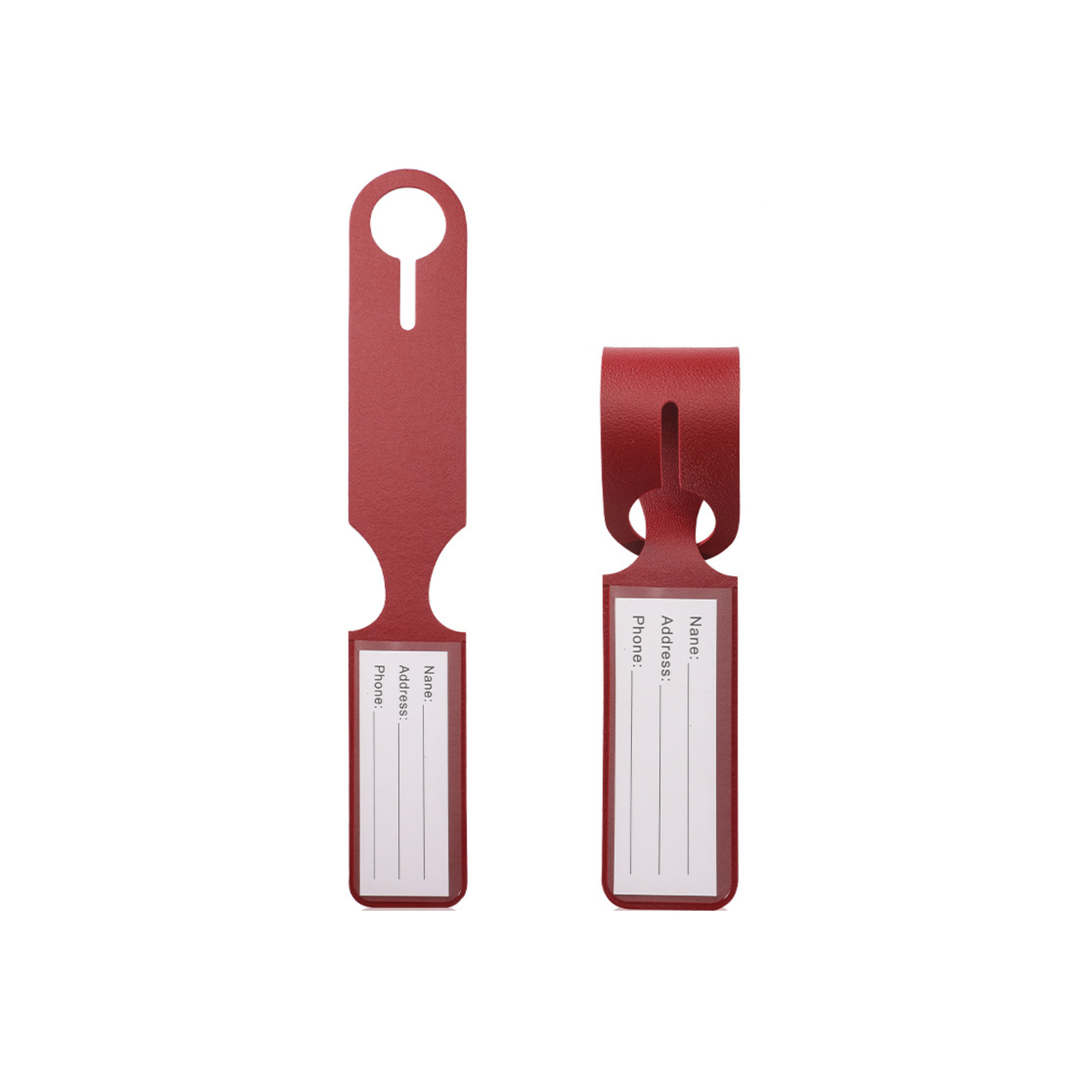 Pu Leather Privacy Luggage Tag With Buckle Strap 2