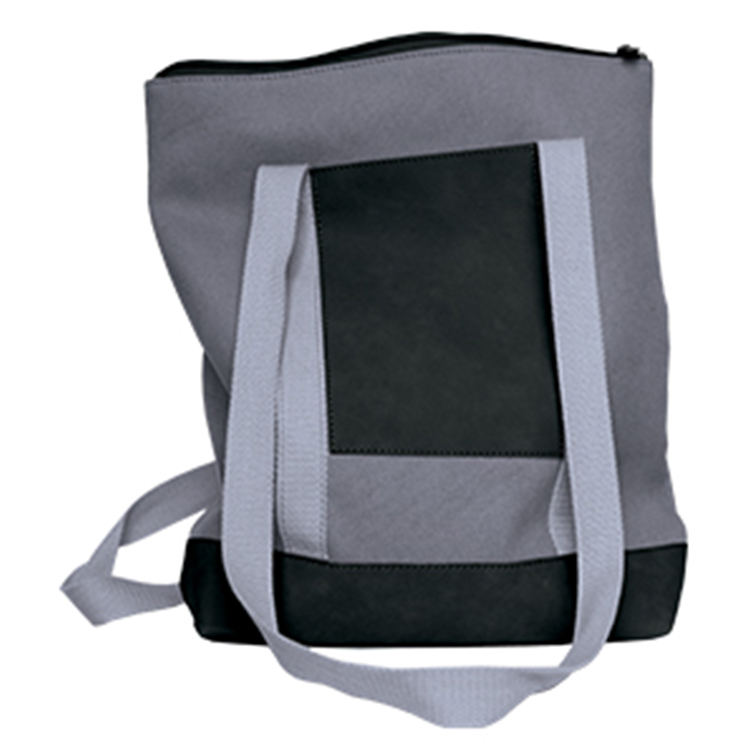 Two-Color Canvas and Leatherette Tote Bag