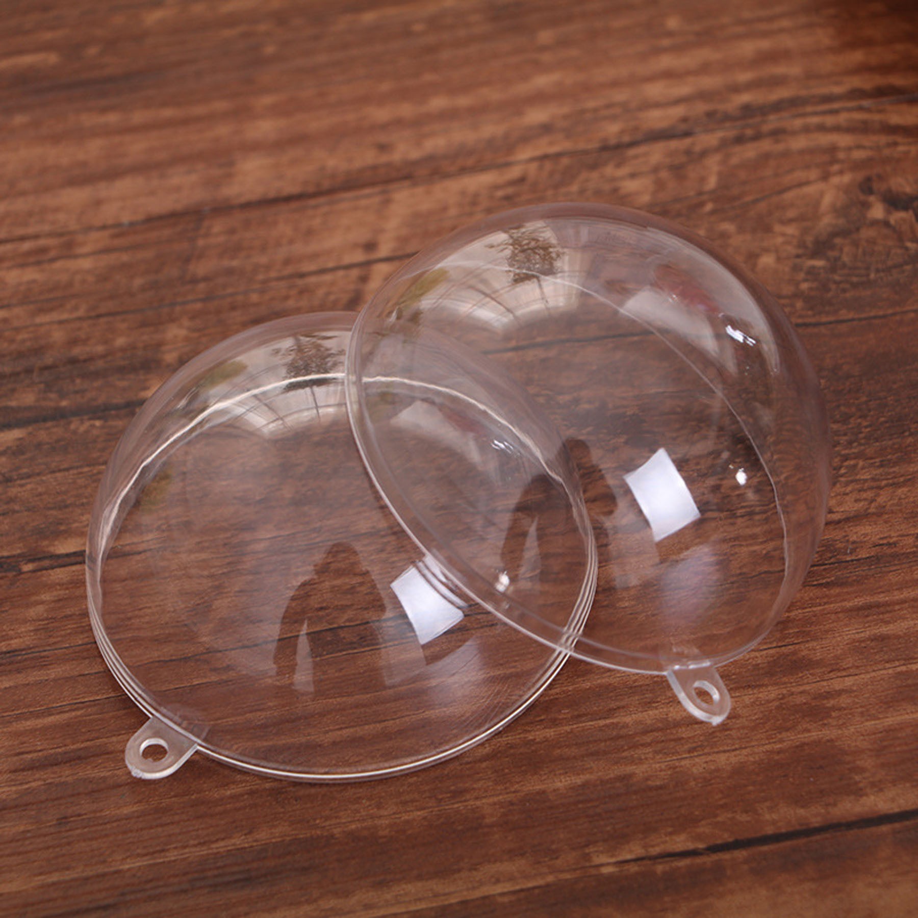 Plastic Clear Christmas Ball Ornaments- 2 Hemisphere 2