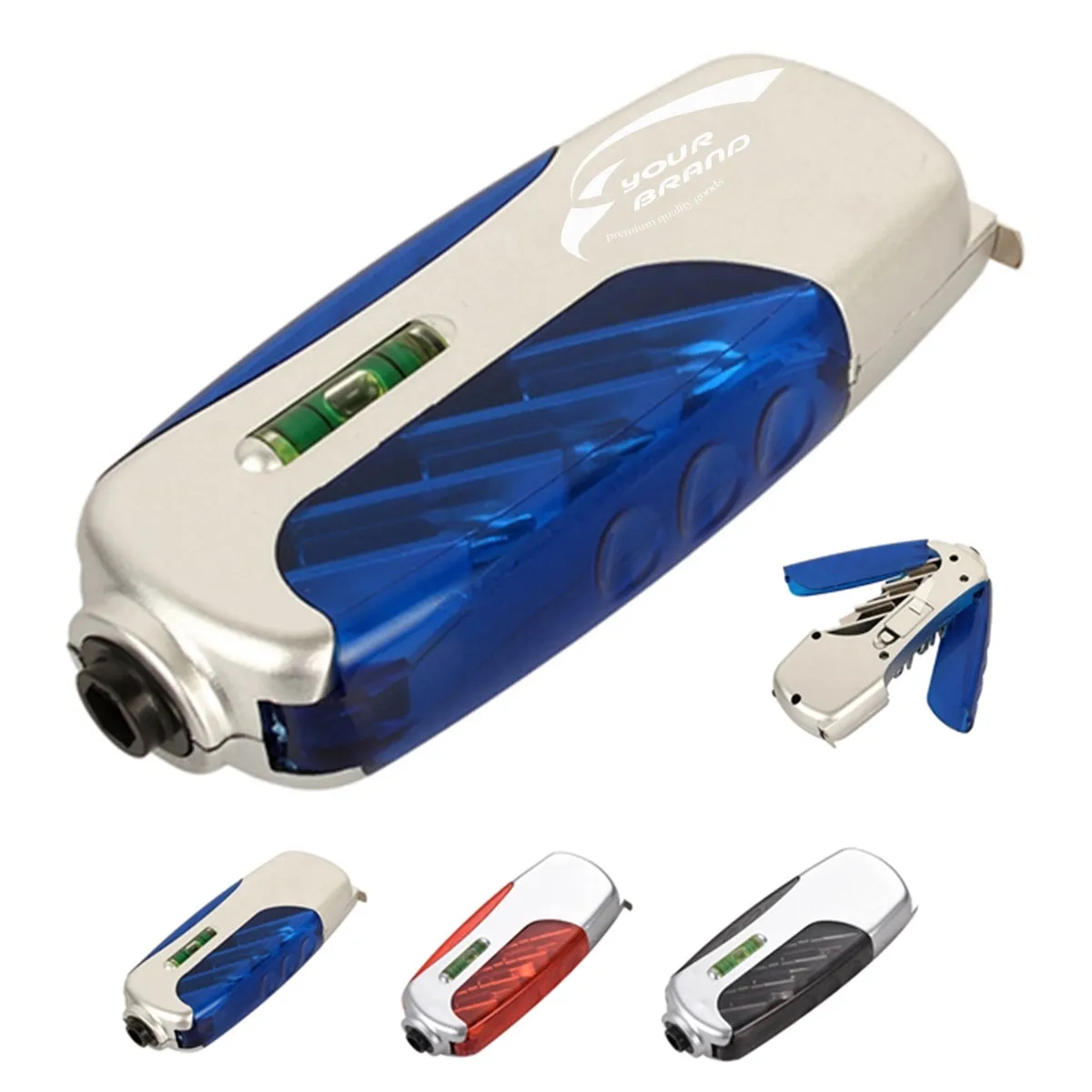 4-in-1 Tool with Tape Measure 6Pcs Screwdrivers Head and LED 2