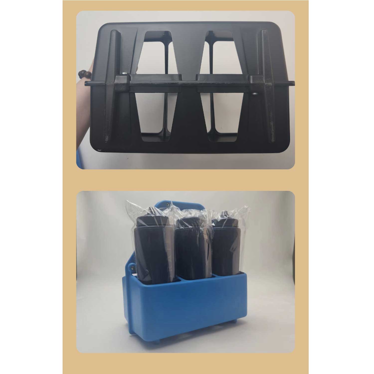 Custom Color 6-Pack Sports Bottle Carrier Plastic Basket 3