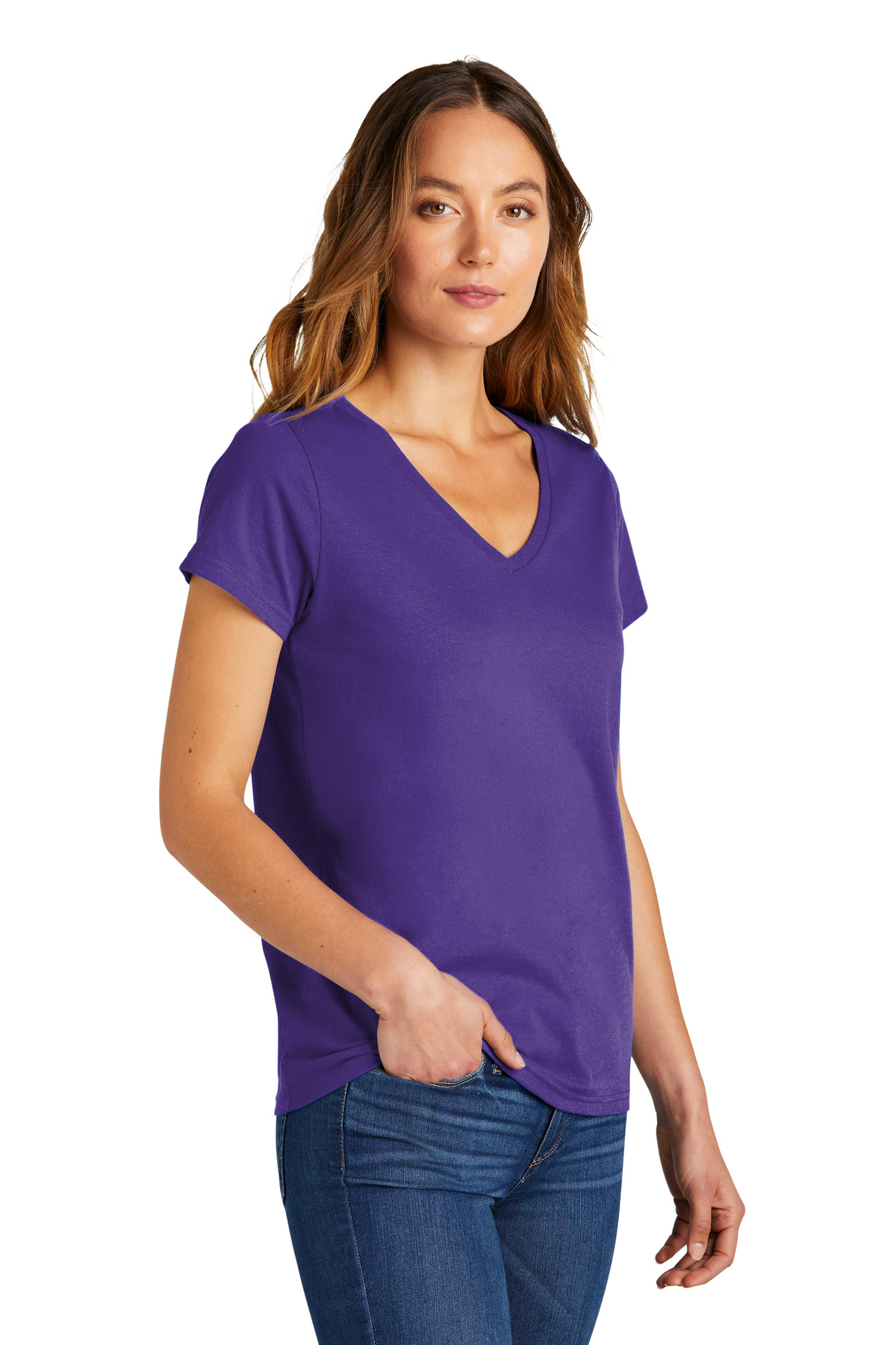 District Women's The Concert Tee V-Neck DT5002 7