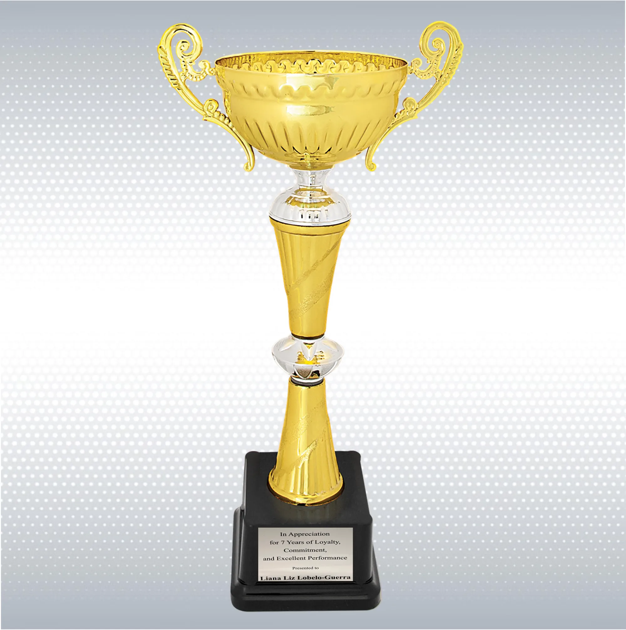12" Gold/Silver Completed Metal Cup Trophy 2