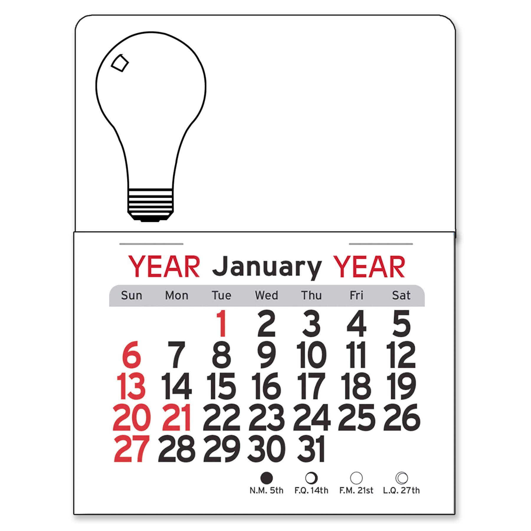 Adhesive Peel-N-Stick® Calendar - Light Bulb 3