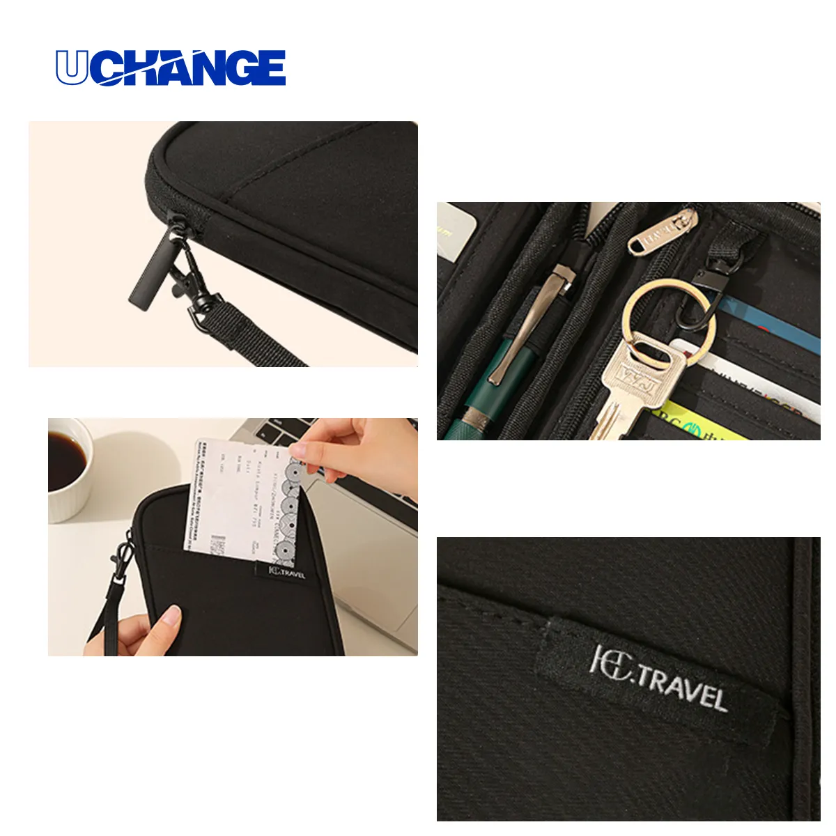 Zippered Travel Document Organizer Wallet 2