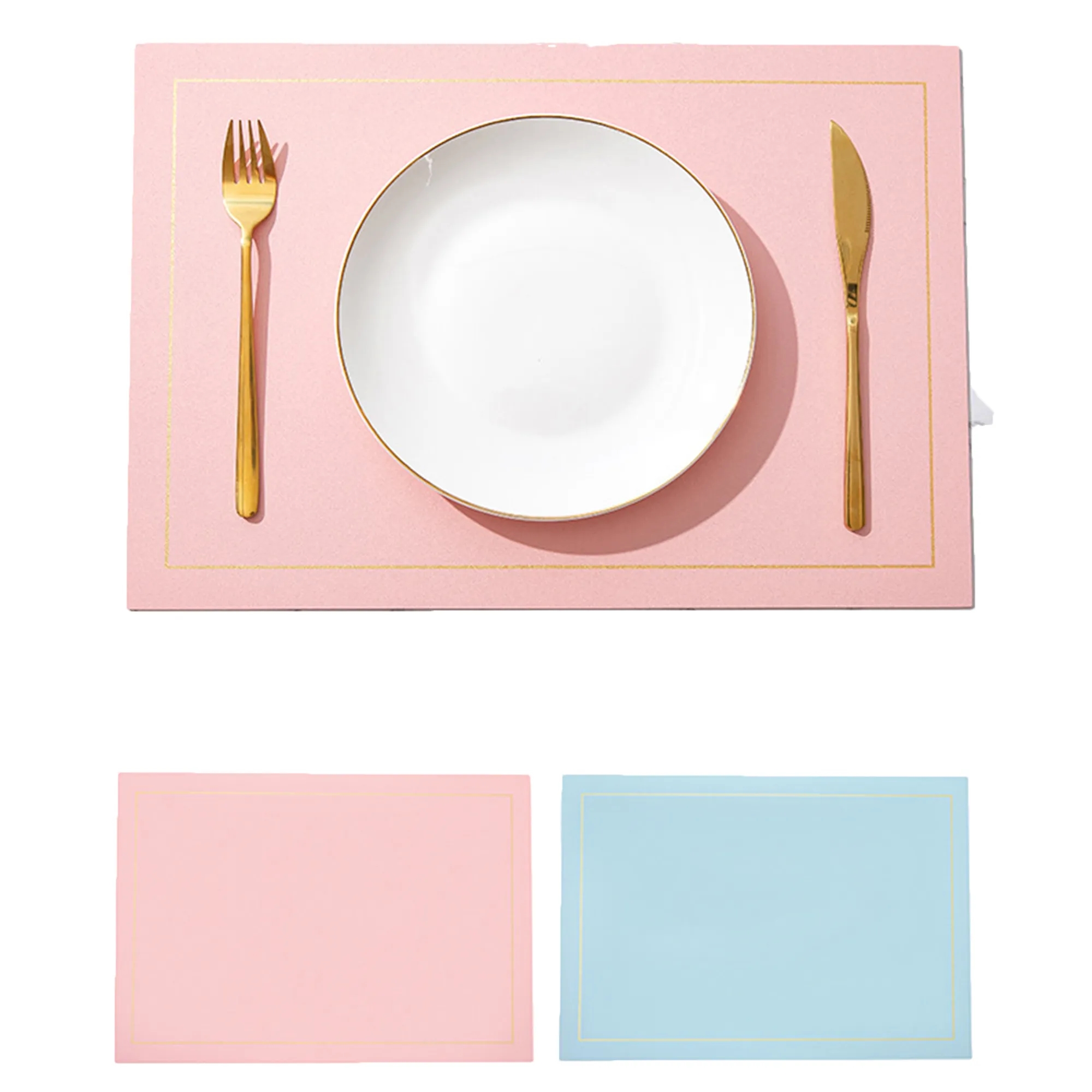 Square Leather Dining Mat 3
