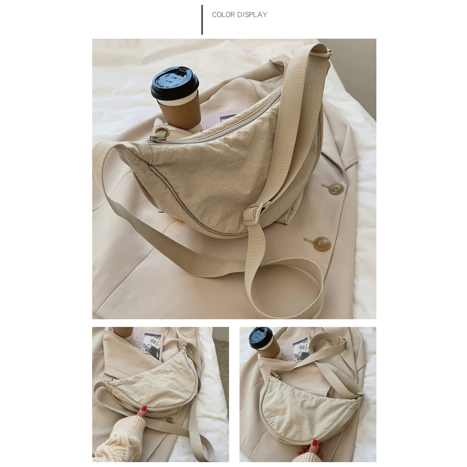 simple design fashionable women Nylon Crossbody Sling Bag 10