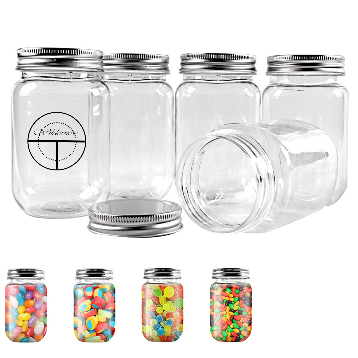 Clear Plastic Mason Jar Style Cup 2