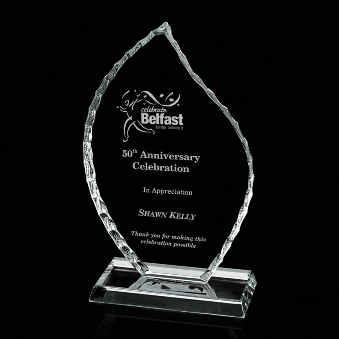 Iceberg Flame Award - Starfire, custom award with logo imprint 14