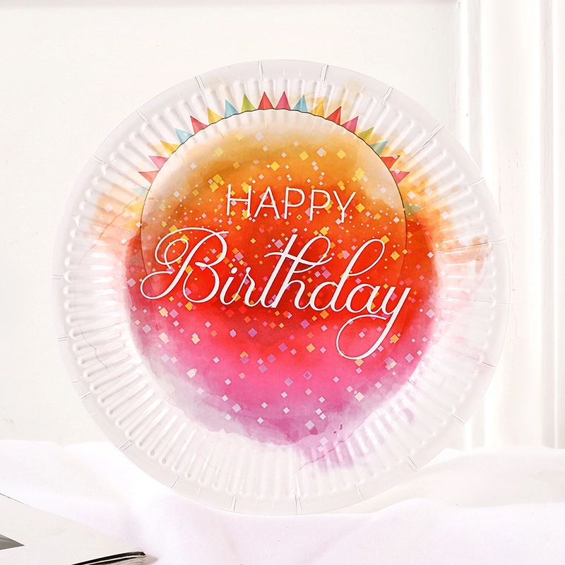 Custom 7" Disposable Party Picnic Salad Dessert Paper Plate 22