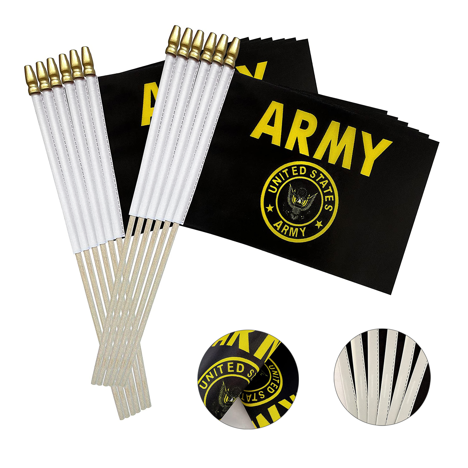 US Army Gold Crest Stick Flag 2