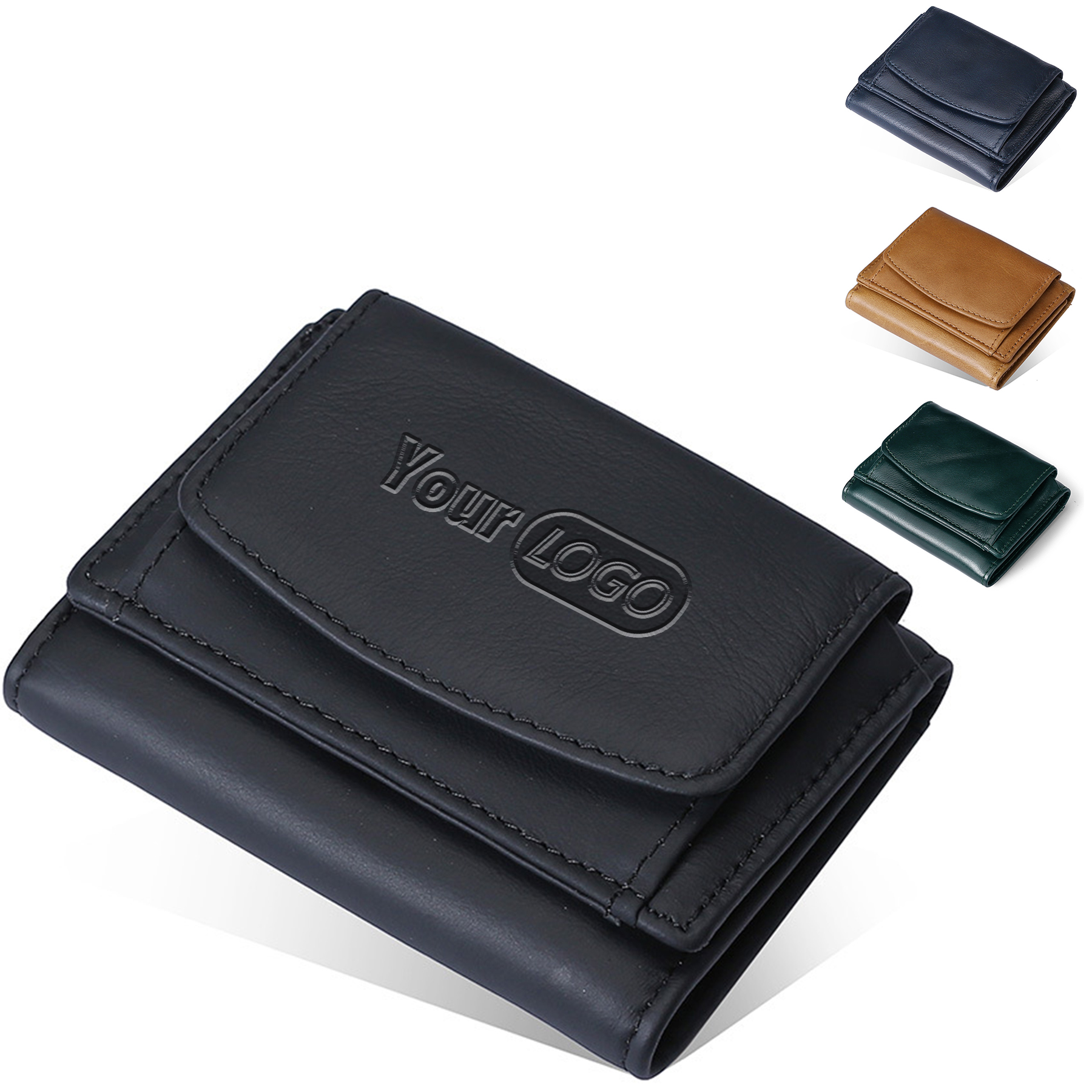 Genuine Cowhide Leather Foldable Mini Wallet 4