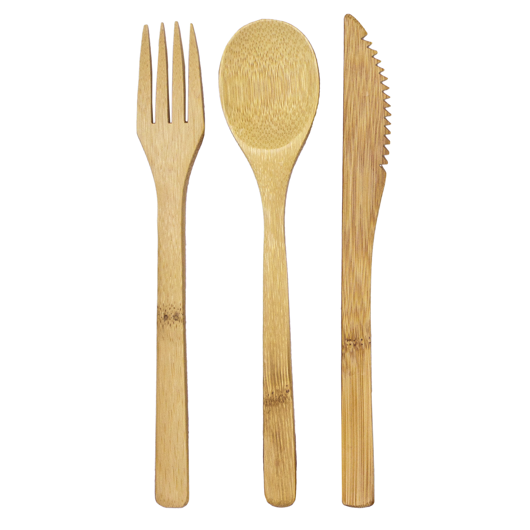 12 Piece Reusable Bamboo Flatware Set in Storage Case 7