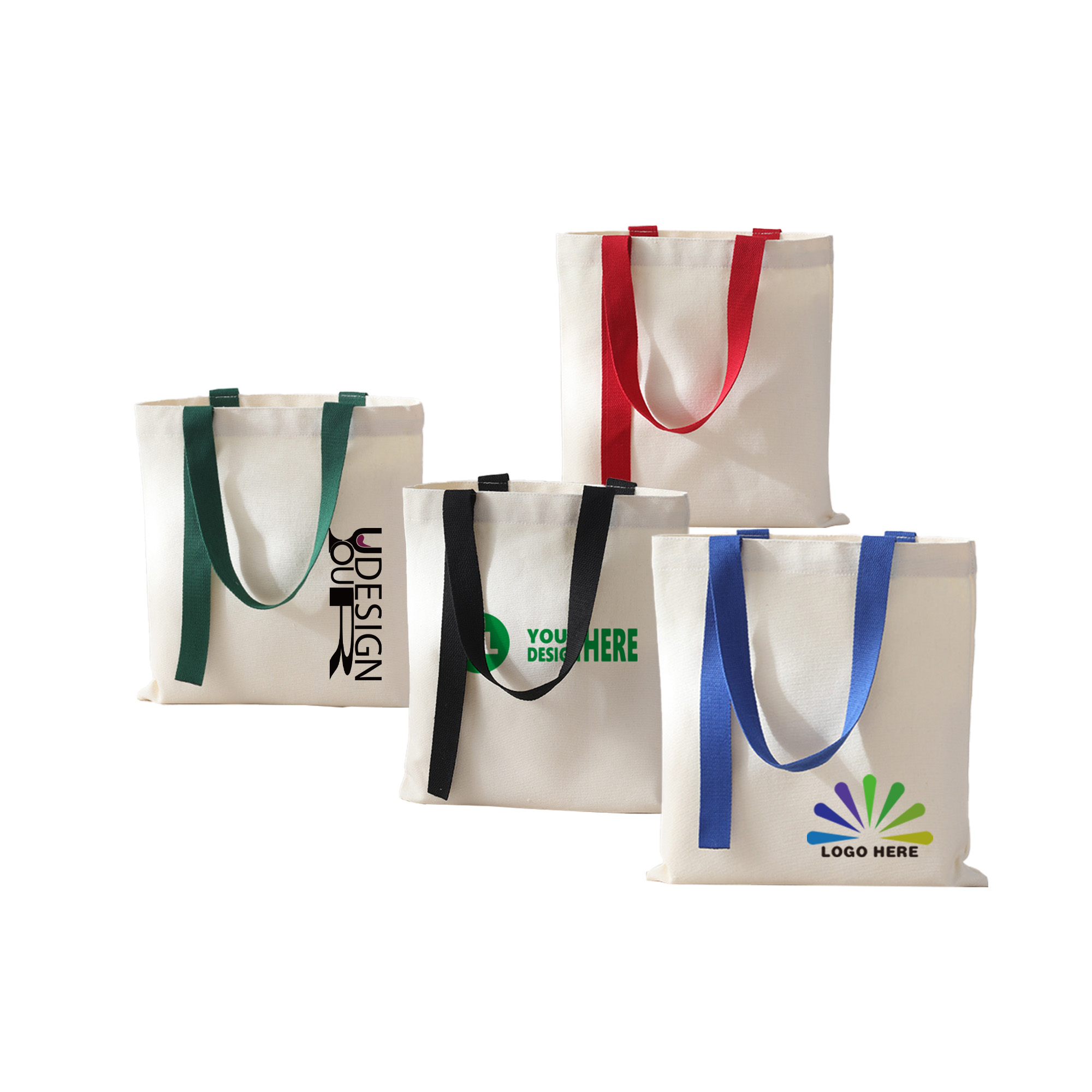 Canvas Tote Bag with Decorative Ribbons, custom tote bag with logo imprint 2