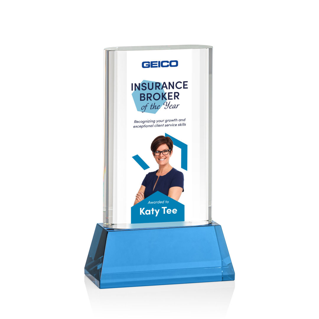 Merit VividPrint™ Award on Base - Sky Blue 5
