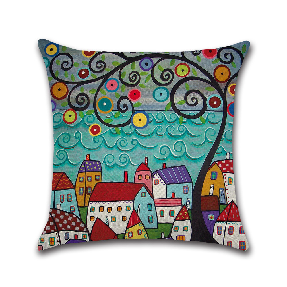 Cushion Home Living Room Bed Sofa Car Cotton Linen Square