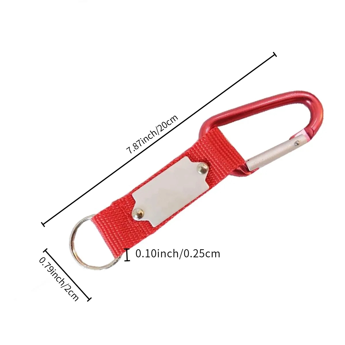 Aluminum D Ring Carabiner Keychain With Webbing 3