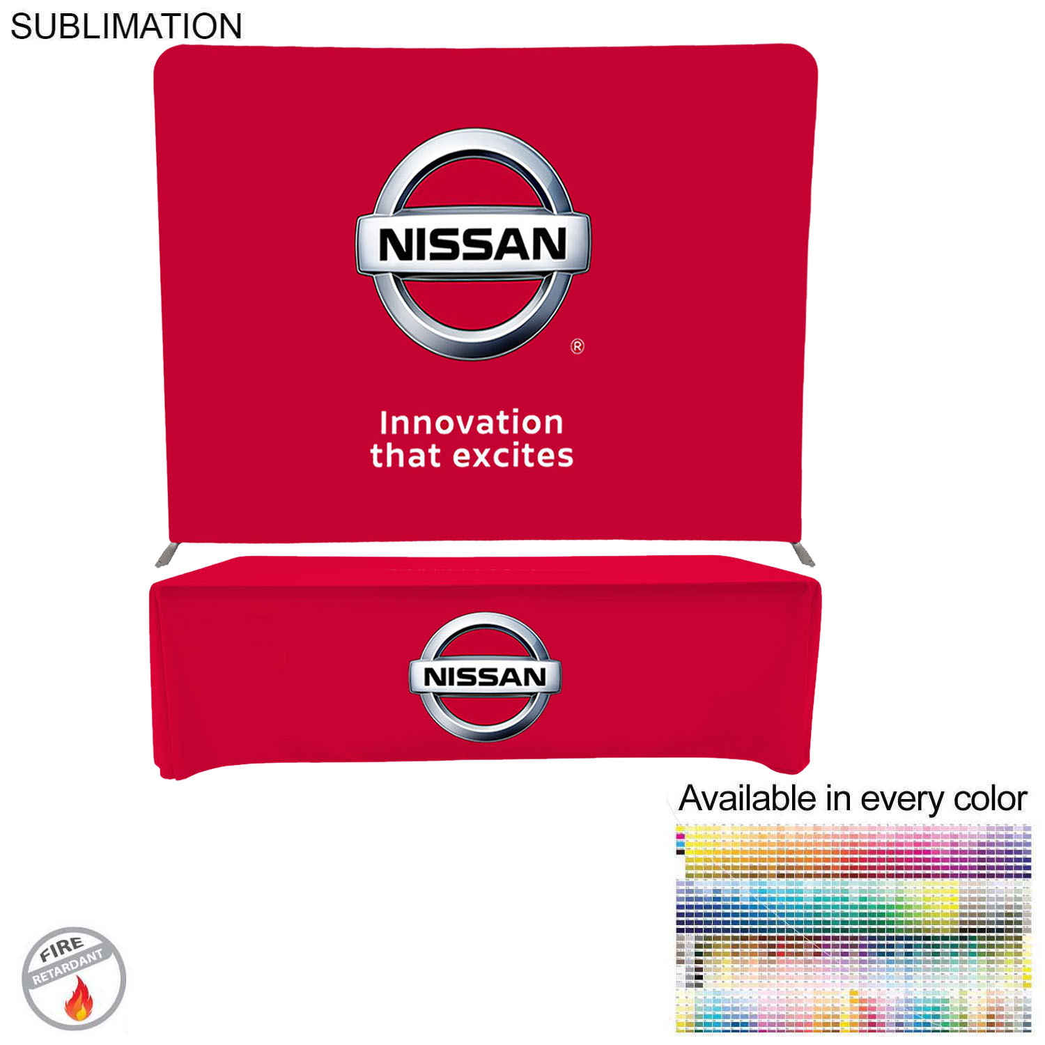 Tradeshow Booth Package Supreme, 10' EuroFit Tension Fabric Wall Display and PREMIUM 8' Tablecloth 5