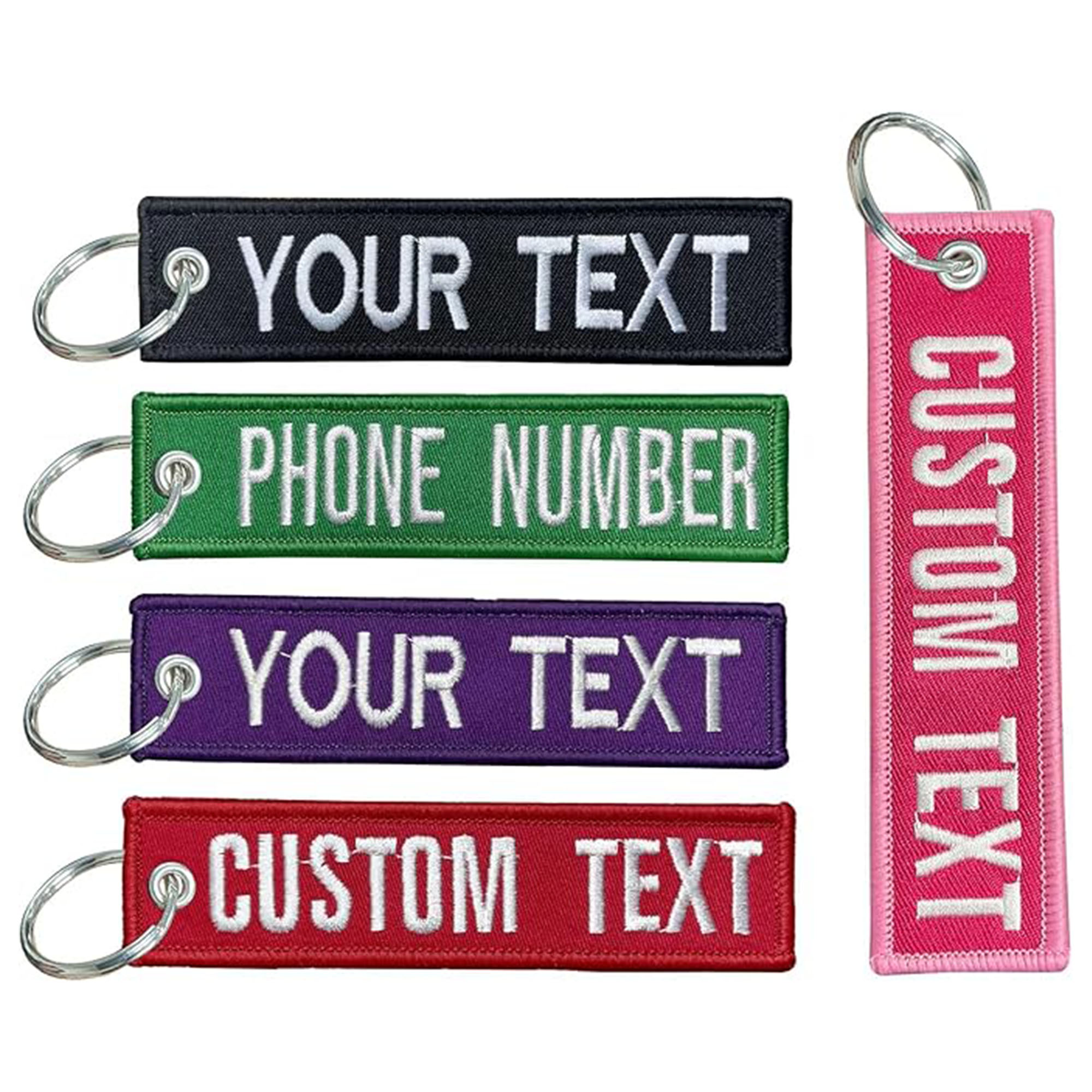 Embroidered Fabric Personalized Keychain 2
