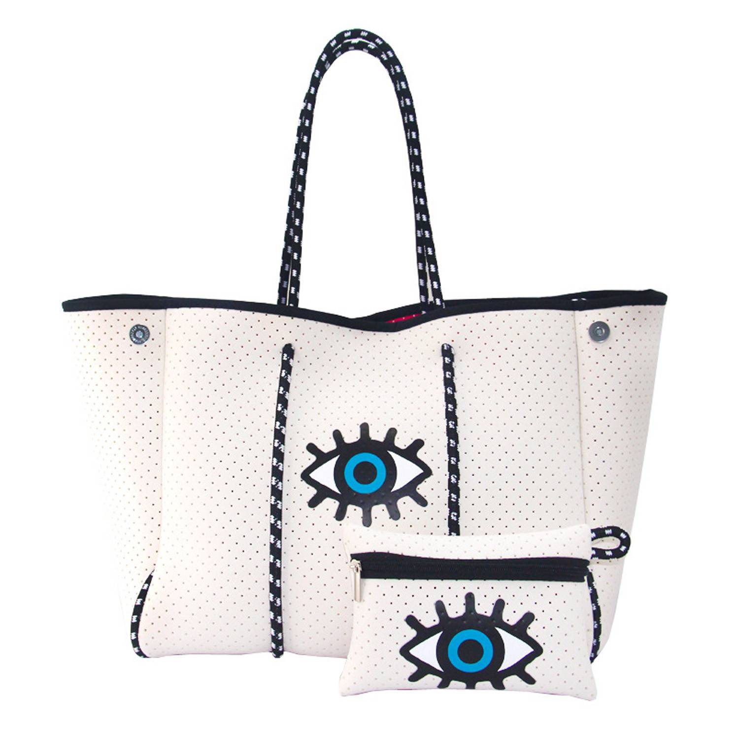 Women's Neoprene Tote Bag w/ Pocket for Beach Travel 9