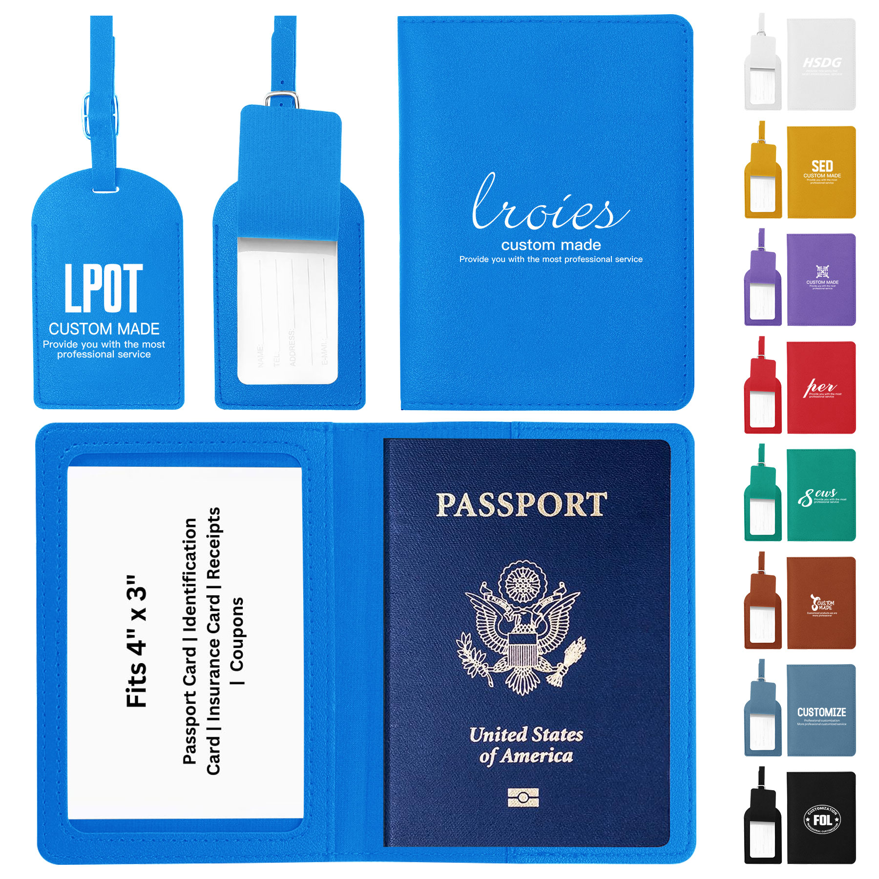 PU Passport Cover and Luggage Tag Set 15